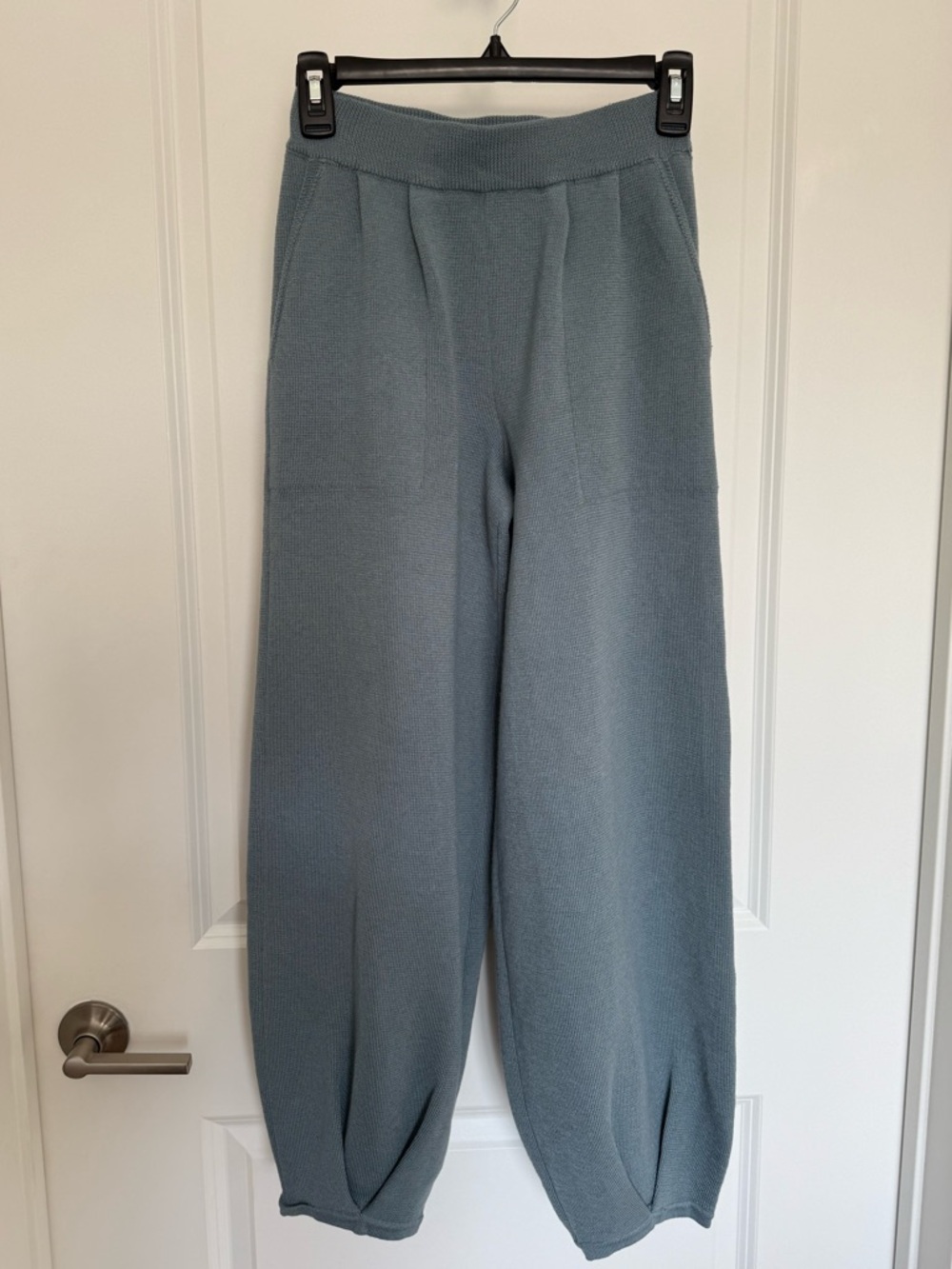 Free People Beach Dusty Blue Ribbed Knit Balloon Pants Size XS